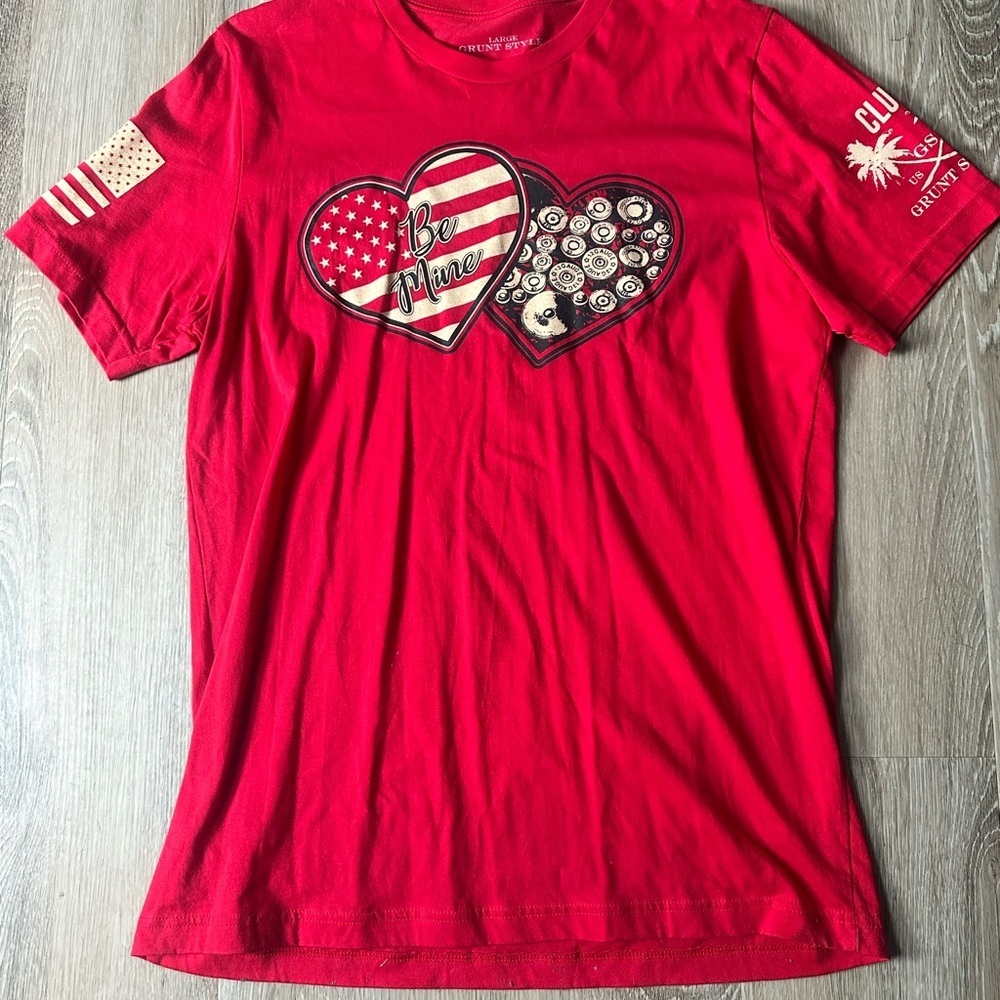Grunt Style Red 'Be Mine' Heart Design Tee